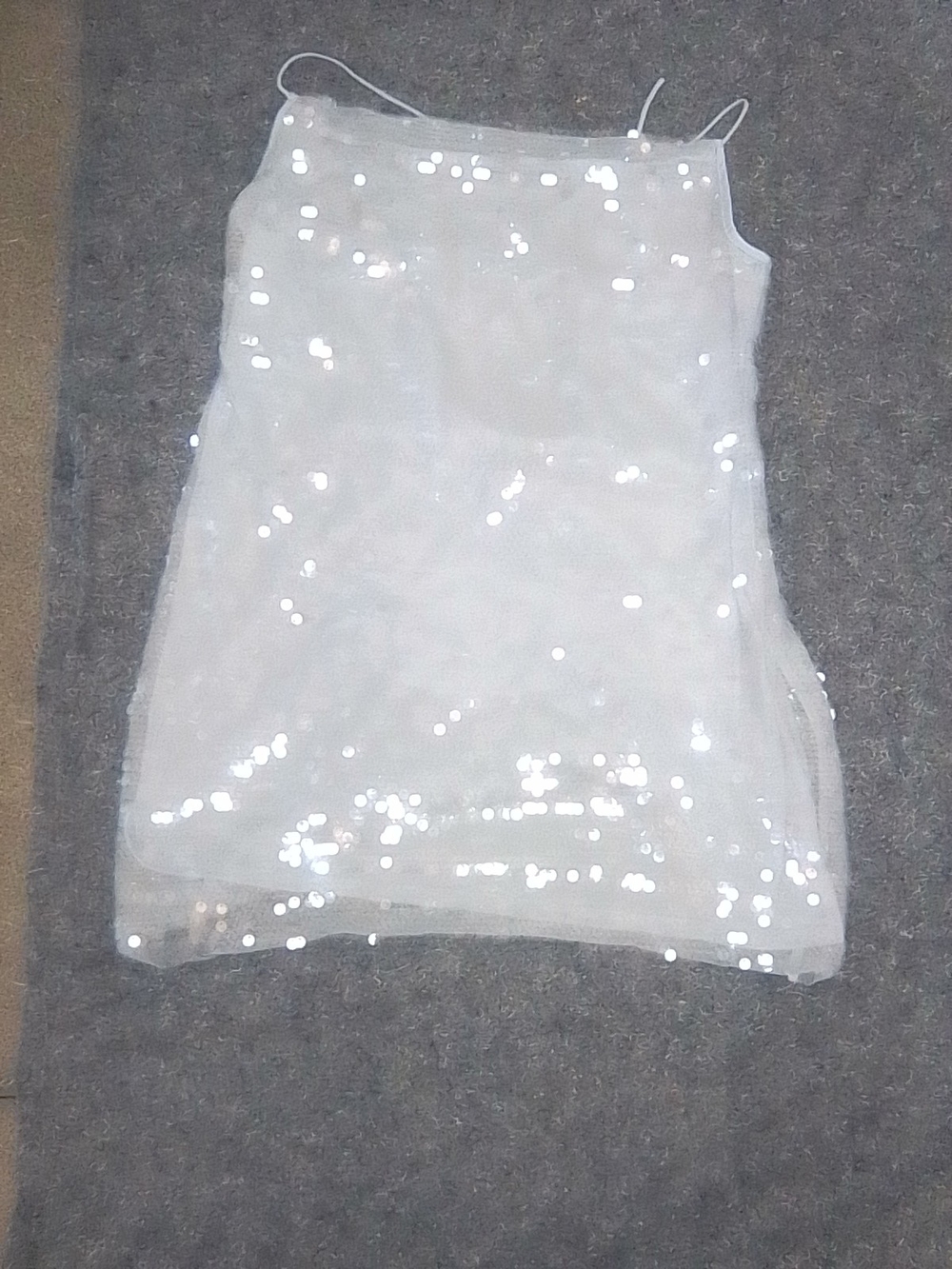 Light Blue Sequin Spaghetti-Strap Tank Top